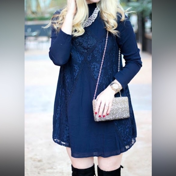 Dresses & Skirts - Navy blue dress  vintage style dress